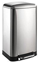 WENKO Poubelle à pédale Studio Easy-Close Acier INOX 30 L abaissement Automatique Satiné