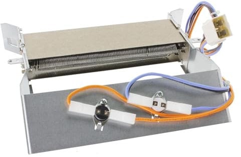 SPARES2GO Heater Element + Thermostats compatible with Hotpoint TCM570 TVM570G TVM570P TCM570G TCM570P TCM580 TCM580G TCM580P Tumble Dryer (2200W)