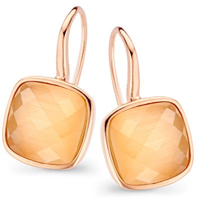 Orphelia Damen-Ohrhänger Ohrschmuck 925 Silber teilvergoldet Zirkonia orange Brillantschliff-ZO-7198/OR
