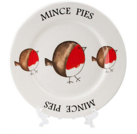 Redwood Fat Robin 20cm Mince Pie Christmas Plate Bone China New