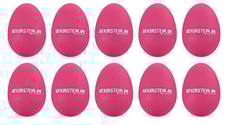 10x Kirstein ES-10P Egg Shaker (Medium-Light Version, Schüttelei, Percussion, Rassel, robuste Kunststoff-Hülle, durchsetzungsfähiger Klang) pink