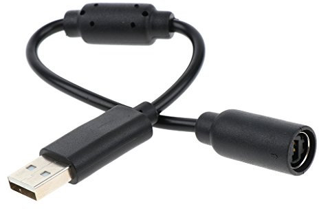 D DOLITY 25cm Wired Gamepad Controller USB Adapter Konverter Kabel Breakaway Kabel für Xbox 360 - Schwarz