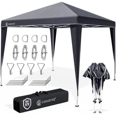 CASARIA® Tonnelle de Jardin Pliable Capri 3x3m Pop-Up Protection UV 50+ imperméable Sac Camping pavillon de Jardin Tente réception Pliante Anthracite