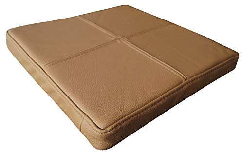 Quattro Meble Hellbraun Echtleder Sitzkissen Lederkissen Sitzpolster fur Sessel Stuhle Echt Leder Kissen Sitzauflage Auflage Model 4El (40 x 40 cm)