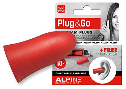 Plug & Go Einweg-Ohrstöpsel aus Schaumstoff - Ohrstöpsel für unterwegs - Kostenlose Schlüsseletui - Anti-Irritations-Beschichtung und universelle Passform