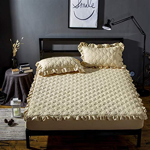 LIVEINU 360 Grad Rundumschutz Matratzenschoner mit Zweiseitigem Reißverschluss Gesteppt Anti-Allergisch Unterbetten Maschinenwaschbar Matratzenauflage Gelb 120x200cm