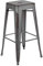 Flash Furniture Kai Commercial Grade Barhocker, 76,2 cm hoch, rückenfrei, Metall, für drinnen und draußen, Silbergrau, 4 Stück