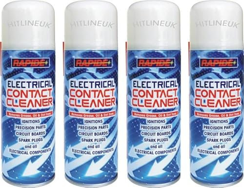 4 X ELECTRICAL CONTACT CLEANER CLEANING SPRAY AMP GUITAR Hi-Fi SWITCH CIRCUIT DUAL LUBE (200ML)