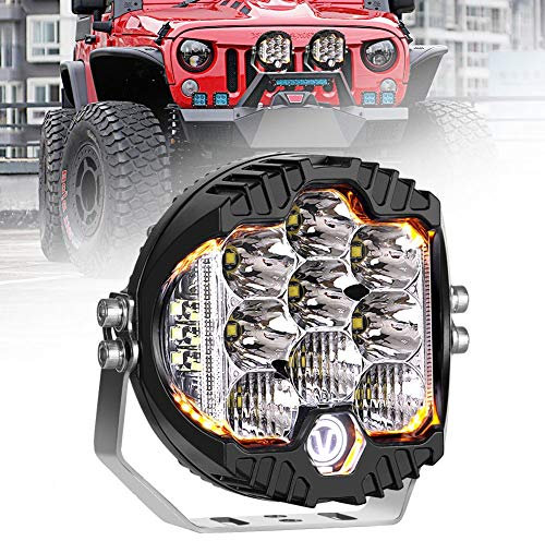 HAWEE 90W LED Lumière de Travail Angel Eye - Phare Combo Spot Projecteur de Brouillard pour Off Road 4x4 SUV UTV ATV Camion Lourd Tracteur
