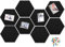 HyFanStr Tableau d'Affichage Feutre Mural Hexagone Tableau Liege Auto-adhésif Panneau Liege Murale Babillards Bureau Décoration avec 40 Punaises pour accrocher des photos Noir
