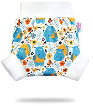 Petit Lulu Überhose (Schlupfüberhose) Größe L (9-13 kg) für Höschenwindeln und Nachtwindeln (Flusspferde)