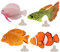 Wenxiaw Faux Poissons Tropicaux Faux Poisson en Silicone pour Aquarium Décor D'aquarium Faux Poisson Rouge pour Fish Tank Décoration Artificielle Fish Aquarium Toy Fish Tank (4 Pièces)