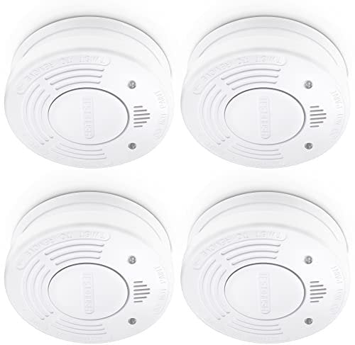 Alecto SA-110 Quad - Detector de Humo con batería de 10 años y duración del Sensor, Fácil de Instalar, 85 dB, Paquete de 4