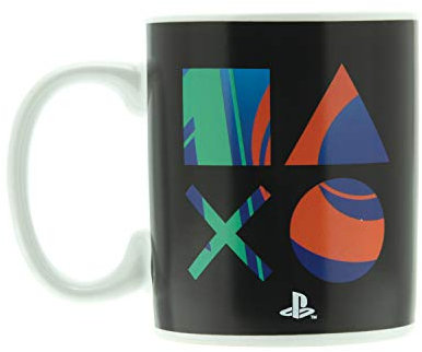 PlayStation Icons Heat Change Mug - Officially Licensed Ceramic Coffee Cup, Add Hot Beverage to Reveal Heat Senstive Design, 296ml (10 fl oz) | Paladone