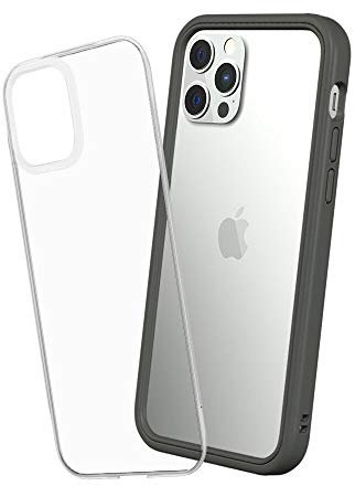 RhinoShield Modulares Case kompatibel mit [iPhone 12/12 Pro] | Mod NX - Anpassbare & stoßdämpfende Schutzhülle im schlanken Design - 3.5 Meter Fallschutz - Graphite
