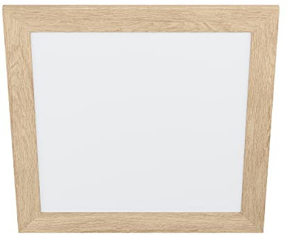 EGLO LED Panel Piglionasso mit Holz Deko-Rahmen, Deckenlampe Holz in Hell-Braun, Küchenlampe, Bürolampe, LED Flurlampe Decke neutralweiß, L x B 50 cm
