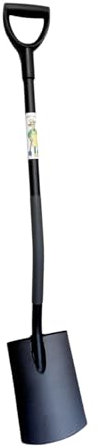 Flachspaten Ergonomic D-Stiel Gartenspaten Grabespaten Schwarz Stahl Spaten