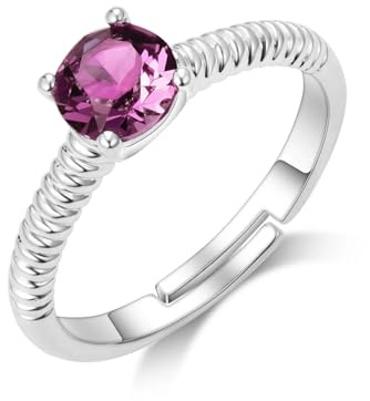 Philip Jones Bague en cristal ajustable violette créée avec des cristaux Zircondia®