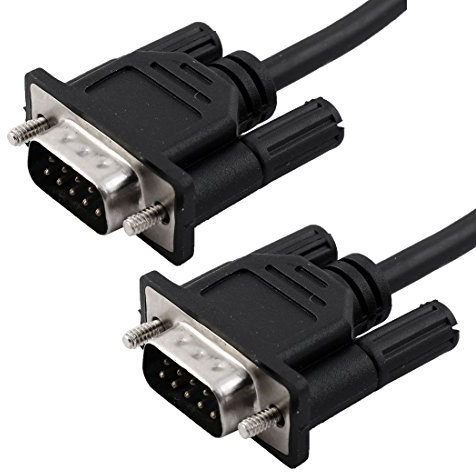 Ruilogod Cable adaptador VGA de DB 9 PIN al macho VGA VGA 3 metros 10 pies largo negro para MT500-CP1E