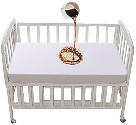 Bettlaken Spannbettlaken für Reisebett 95x65 cm Spannbettlaken Wasserdicht Matratzenschoner 95x65 cm Weiß Kleinkind-Matratzenbezug 97x67cm weich waschbar für Babybett 65x95cm