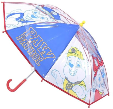CERDÁ LIFE'S LITTLE MOMENTS - Parapluie Transparent Garçon de la Pat Patrouille - Ouverture Manuelle avec Mécanisme Anti-Vent et Protection aux Baleines pour Plus de Sécurité - Licence Officielle