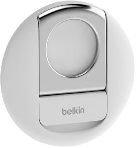 Belkin MagSafe Camera Mount for MacBook, Magnetic Continuity Camera Mount, Turn Phone to Webcam, Compatible with MacBook Pro, Air, iPhone 16, 15, 14, 13 series with ring grip - White