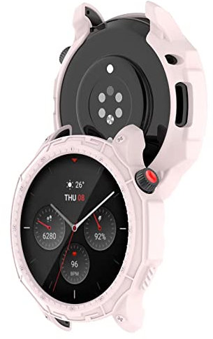 FTRONGRT Case for Amazfit GTR 4, Soft TPU, Shock Resistant, Case Cover for Amazfit GTR 4 Smartwatch. Pink