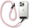 Ringke Holder Link Strap with Black Nylon Tag, Adjustable Crossbody Polyester Rope Lanyard Compatible with Universal Smartphone Case - Pink
