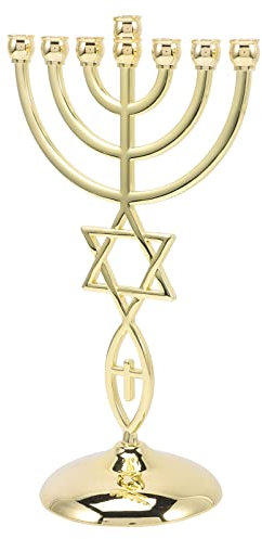 SEWACC Schreibtischaufsatz Chanukka 7 Zweige Kegelkerzenhalter Vintage Minorah Israel Jüdisches Festival Kerzenhalter Tischdekoration Retro-Kerzenständer Hochzeitstischdekoration