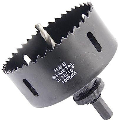Sega a tazza 100mm LAIWEI fresa a tazza con mandrino A2 Heavy Duty, 4341 Punte in acciaio, Profondità di taglio 38mm, Per forare legno, profili in alluminio, PVC e tubi in metallo