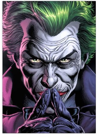 Displate Offiziell DC Comics MetallPoster Magnetische Befestigung Inklusive Lizenziert Bilder Hochwertiges Poster Batman Three Jokers - Joker 45 cm x 32 cm