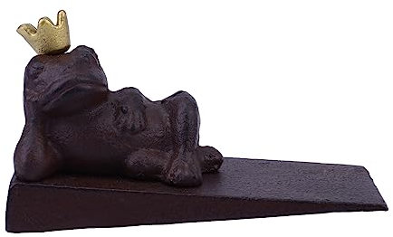 Operitacx Butée de porte en fonte - Outil de décoration - Butée de porte pour sol - Butée de porte en métal lourd - Décoration de porte en fer - Grenouille
