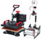 CREWORKS 12x9 Heat Press Machine, 5 in 1 360 Degree Swing Away Shirt Printing Machine with Digital Control, 30x23cm Multipurpose T Shirt Press Machine with Dual Heating Tubes for Mug Hat Plate Cap