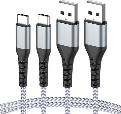 sayrelances USB C Charger Cable 1M【2 Pack】 3A Fast Charge Type C Charging Cable, Nylon Braided USB A to USB C Charger Cable for iPhone 16 15, Samsung Galaxy S22 S21 S20 S10 S9, Huawei P40,PS5,Xiaomi