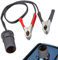 Pince crocodile pour batterie, adaptateur de prise automobile 30A à prise allume-cigare 12V / 24V câble d'extension pour prise allume-cigare avec adaptateur de sécurité, prise allume-cigare