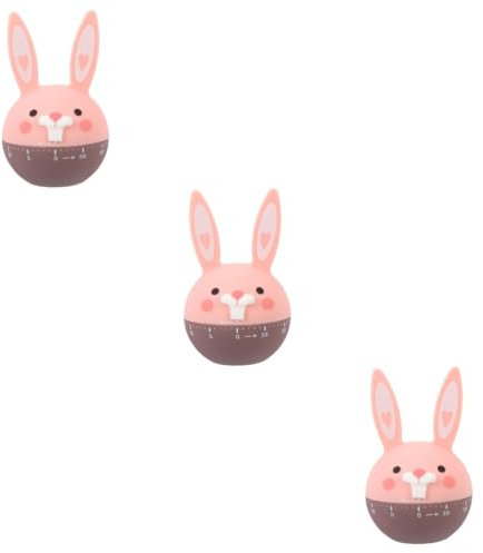 Alipis 3pièces Minuteur De Cuisine Mécanique Cute Minuterie Manuelle pour Pile Pratique pour Cuisine Et Couleur Rose