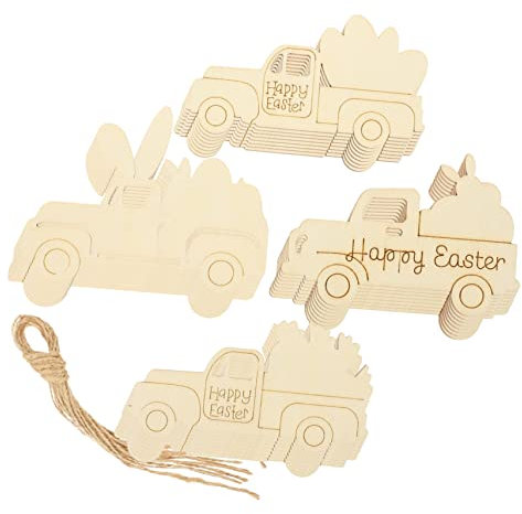 VINTORKY Osterdeko 3D Holz Bastelset Jungen Und Mädchen Osterdeko Ostern Karotten LKW