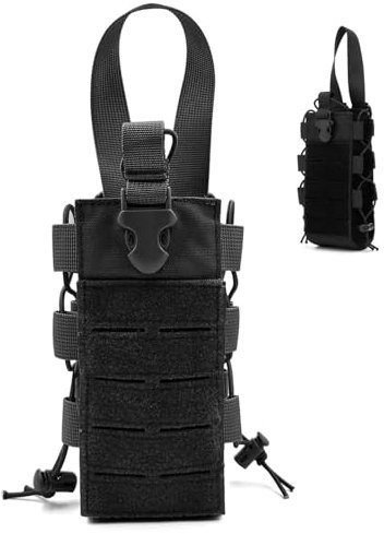 Hintyne Porta Bottiglia d'Acqua per Zaino Porta Bottiglia d'Acqua Molle Regolabile Porta Bottiglia d'Acqua Portatile con Maniglia Custodia per Bottiglia d'Acqua Multiuso Nera