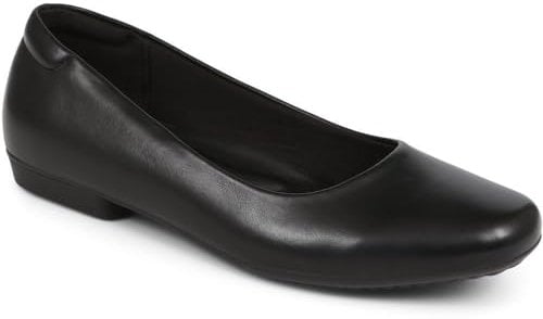 Pavers Rounded-Toe Ballet Flats - Black Size 4