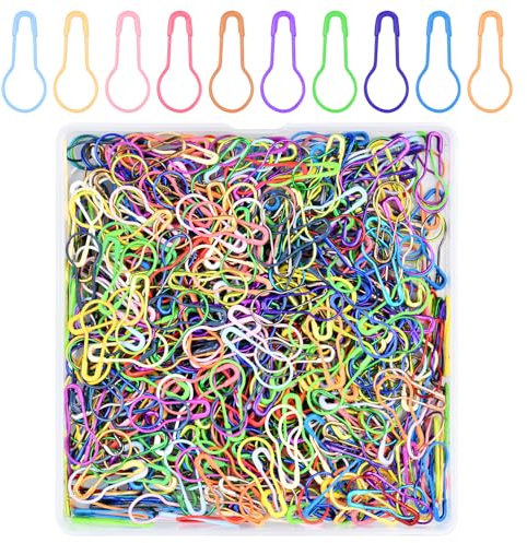 600 PCS Birne Pins, 10 Farben Calabash Pin Metall, Kürbis Pins, Birne Pins Sicherheitsnadeln mit Aufbewahrungsbox, Birnenform Pins, Reihenmarkierer Häkeln, für DIY Fertigkeit-Herstellung und Kleidung