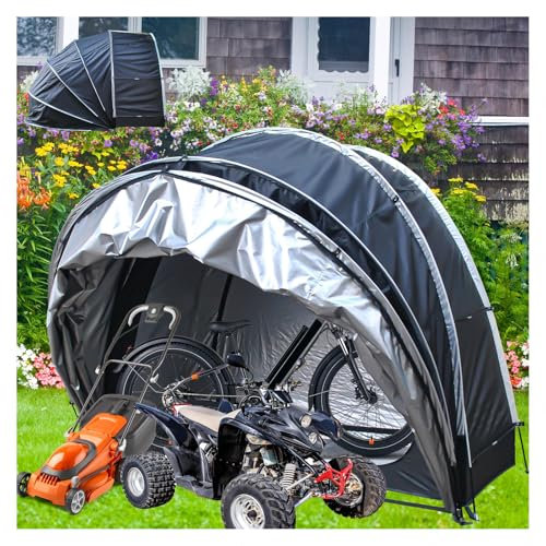 Fahrradzelt Hängen 2 in 1 Fahrradgaragen Vor Wind,Regen,Schnee und Staub Schützen Motorrad Plane Fahrrad Garage Outdoor,Black