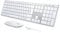 seenda SKM64-3 Bluetooth Tastatur mit Maus, Wiederaufladbare Dualmodus USB & Bluetooth Tastatur aus Metall, Ultradünne Leise Tastatur Maus Set kabellos für PC/Tablet/MacOS, QWERTZ Layout(Weiß)
