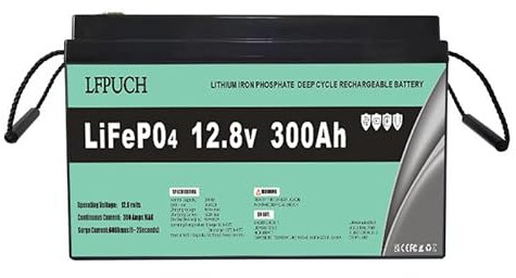 LiFePO4 Batterie 12V 300Ah, Lithium Freizeitbatterie, Lithium Eisenphosphat Batterie anstelle von Auto AGM Batterie oder Deep Cycle-Batterie, für Wohnmobil, Boot, Solaranlage,Outdoor-Camping usw