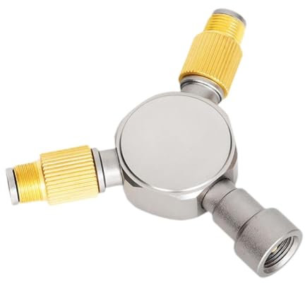 Folpus Gas-Kraftstoffkanister, 2-Wege-Splitter-Anschluss, leicht zu installierendes Zubehör, 3,2 x 2,6 Zoll, tragbares Schalterwerkzeug, Gewinde 7/16-28