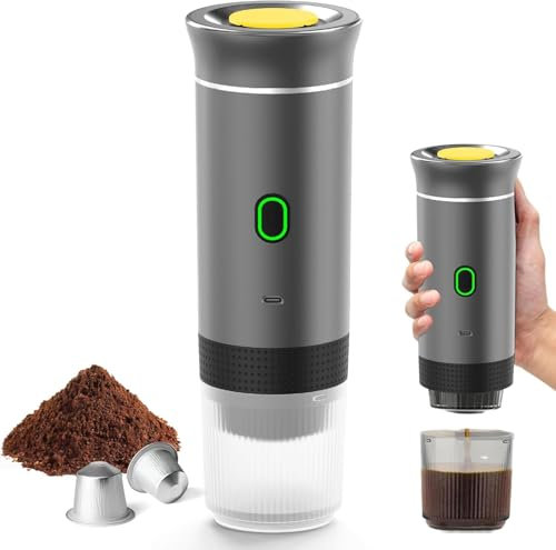 Machine à Café Portable 3 en 1 Multi Capsules, Espresso à Chauffage Rapide, Cafetière Pour Bureau et Maison (Gris)