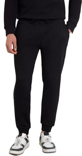 GUESS Herren-Jogginghose, mittelhoch, normale Passform, Blau, Schwarz, XS