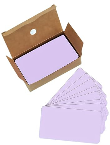 100Pcs Blank Message Cards Blank Business Cards for Learning, Study, DIY Memory Note, Purple