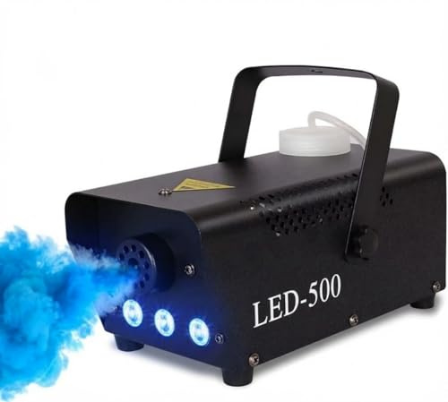 Thotvend Máquina de Humo Portátil 500W con 3 Luces LED RGB, Control Remoto Inalámbrico y Niebla Automática para Fiestas, Halloween, Bodas, Discoteca y Escenarios