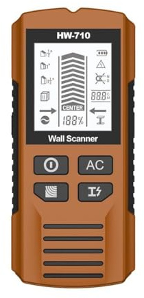 MeevrgR Handscanner mit LCD-Display, Metalldetektor und Bolzenfinder für Holz, AC-Drähte, 1,3–3,8 cm Tiefenerkennung, kompaktes 174 x 76 x 41 mm Werkzeug für DIY-Projekte (9-V-Batterie nicht im