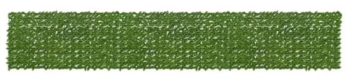 vidaXL Balkonsichtschutz mit Blättern Grün und Gelb 600 x 100 cm, Künstliches Efeu für Sichtschutz, moderne Balkon-Deko, pflegeleicht, wetterfest, Gartenteilung, Outdoorschutz